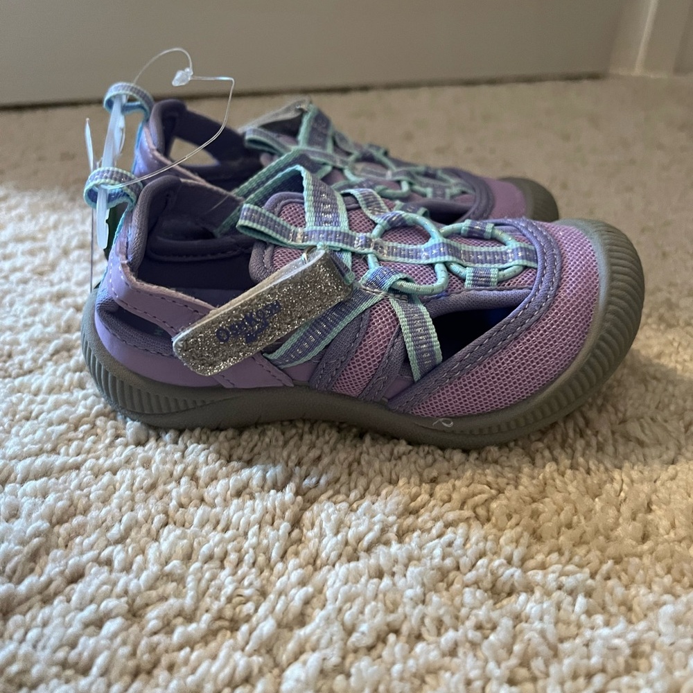 OshKosh B'gosh Lavender and Aqua Kids tennis Shoe sandals - Picture 2 of 5